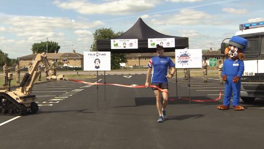 WO2 Si Hannaford completes his challenge of 26 marathons in 26 days for charity.