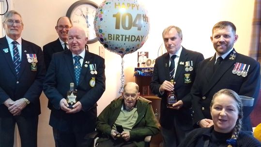 WW2 sailor George completes his medal collection 104th birthday 03012024 CREDIT Royal Navy