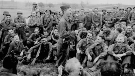 Mickey Rooney entertaining troops WWII