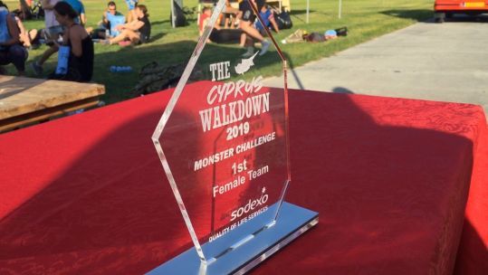 Trophy for fastest time at the Cyprus Walkdown 2019