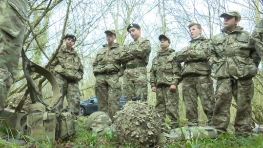 Warminister school's combined cadet force during the field craft trip 050319 CREDIT BFBS