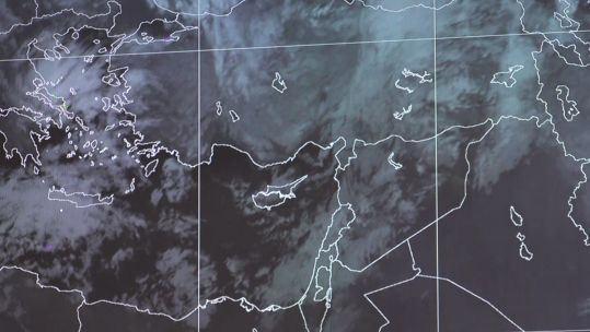 Weather map used by Met Office experts at RAF Akrotiri