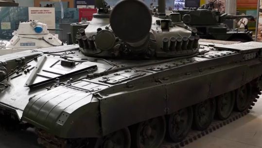 The Soviet T-72 battle tank.