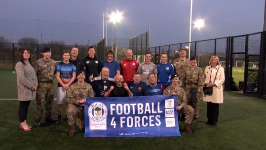 Wigan Athletic Supporting Troops With Football 4 Forces