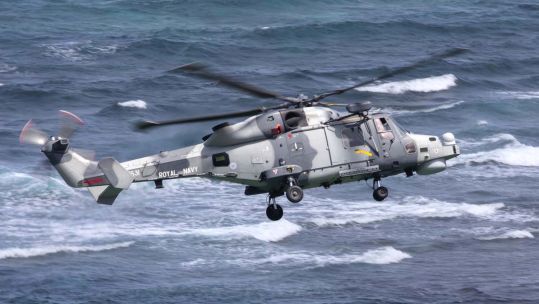 Wildcat helicopter completing disaster relief training in the Caribbean 