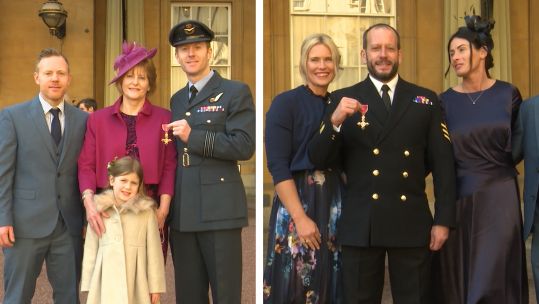 Wing Commander Kevin Gatland and Petty Officer Darren Carvell receiving honours 210219 SOURCE Forces News