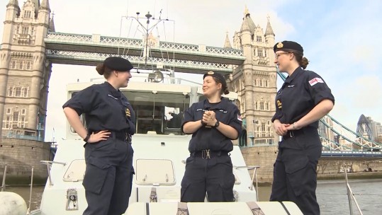 Royal Navy Vessels Travel To London To Mark International Women's Day 