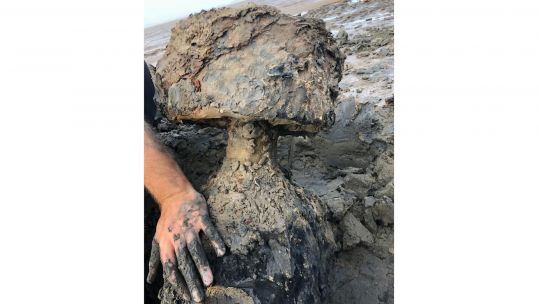 World War Two Anti-submarine mortar bomb Middle Hope Beach, Somerset 210920 CREDIT ROYAL NAVY