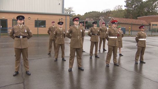 Would be instructors take part in mobile course at Pirbright.