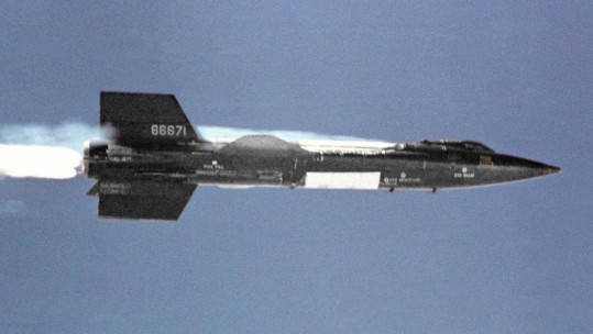 North American X-15 hypersonic rocket-powered aircraft operated by the USAF and NASA