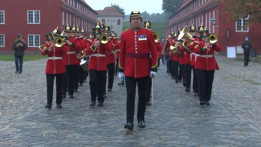 Yorkshire regiment band on exercise in Denmark Credit BFBS 11.10.19