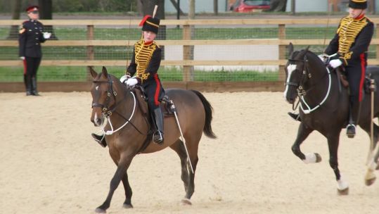 Young military riders tested before ride with the King's Troop Royal Horse Artillery 26042023 CREDIT BFBS