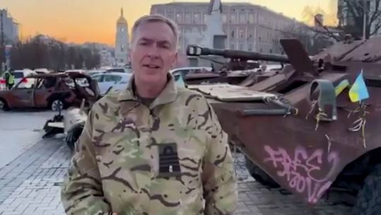 Admiral Sir Tony Radakin marks three years since Russia's invasion of Ukraine during his visit to Kyiv (Picture: Chief of the Defence Staff)