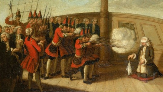 Admiral Byng Executed For Not Trying Hard Enough