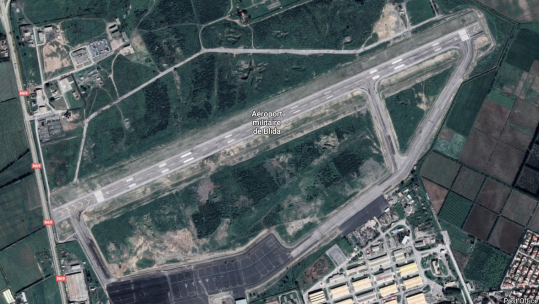 Reports say the crash happened at the military airport in Boufarik (Image: Google Maps).