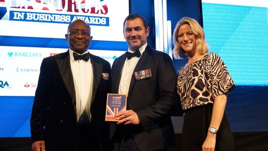 Andy Reid MBE won the British Ex-Forces In Business Inspiration of the Year award in 2023 CREDIT Ex-Forces in Business Awards
