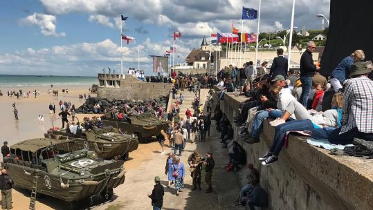 Gold Beach Normandy D-Day 75 2019. BFBS copyright picture