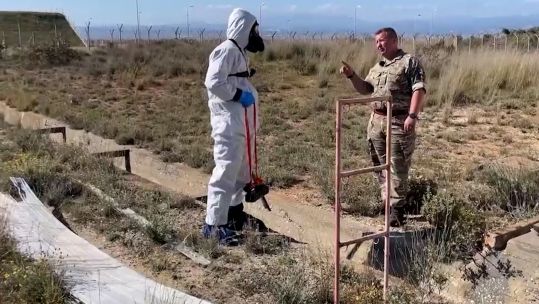 bomb disposal experts on exercise in Cyprus still taken from TV PKG 27042022