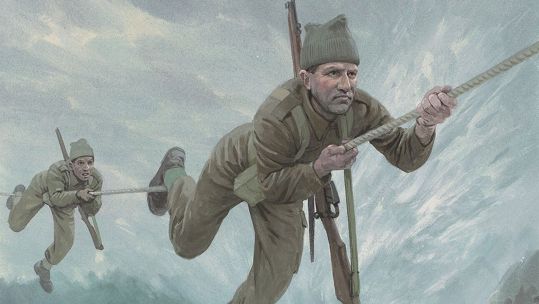 An illustration of Commando training Second World War