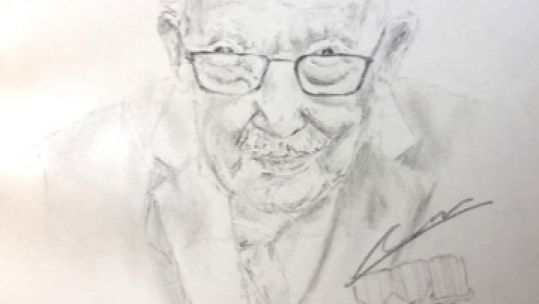 Drawing of Captain Sir Tom. Credit Connor Lambert