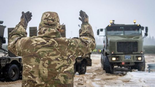 Challenger 2 tanks arriving in Estonia 240222 CREDIT MOD