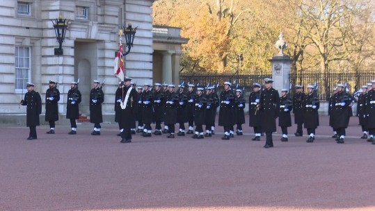 Royal Navy performing Changing of the Guard ceremony