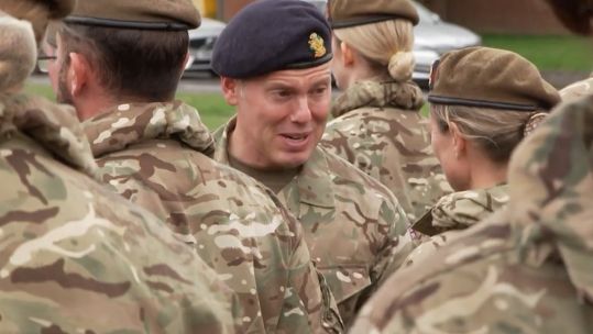 Judge Rinder inspects the Royal Corps of Army Musicians in his new role as Honorary Colonel