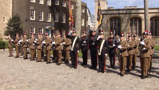 1ST BN Royal Regiment of Fusiliers Parade Colours For Last Time