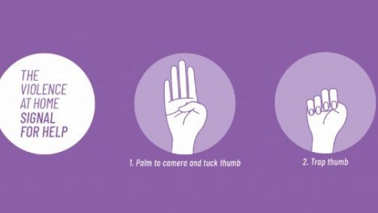 Hand signals for help. Credit Canadian Women’s Foundation