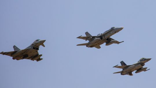 F/A-18 fighter aircraft will now lead Nato's Air Policing mission in the skies above Romania (Picture: Nato)
