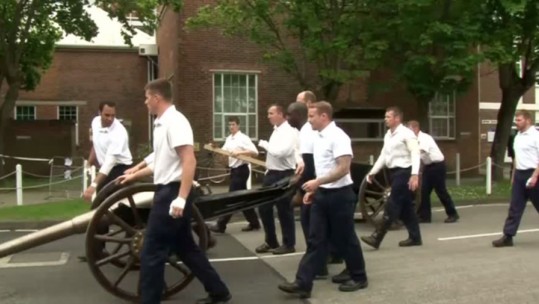 HMS Sultan Crews Compete in Field Gun Event