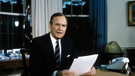 George Bush in Oval Office. Shutterstock