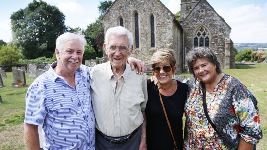 children of an American airman have tracked down the Brit who pulled him from his burning plane SWNS