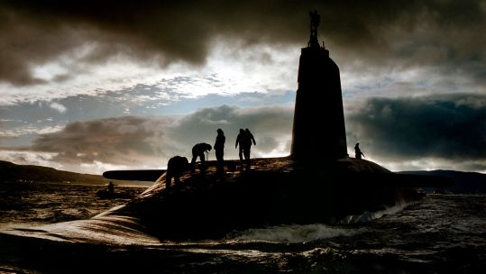 HMS Victorious in the Clyde area of Scotland as she returned from DASO 95, 10 October 1995 CREDIT Crown Copyright