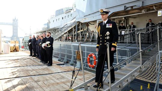RFA Proteus was visited by the Duke of Edinburgh and the wife of the Prime Minister (Picture: MOD),