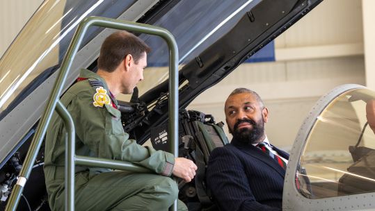 james cleverly in estonia sat in typhoon aircarft with pilot 31052023 credit MOD.jpg