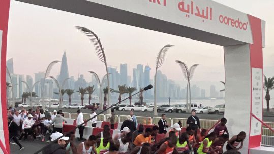 An RAF Flight Lieutenant completed the Doha Marathon in 2:23:02 (Picture: RAF).