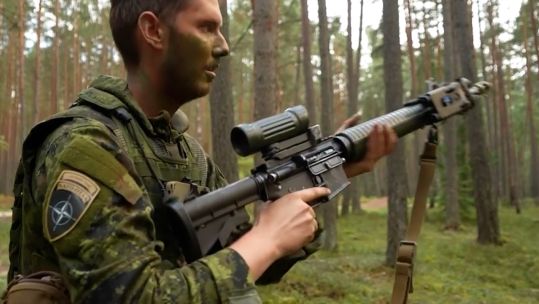 A Canadian left Nato battlegroup has been deployed to Latvia.