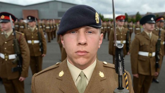 Junior Soldiers March Past General Sir Peter Wall at Graduation Parade