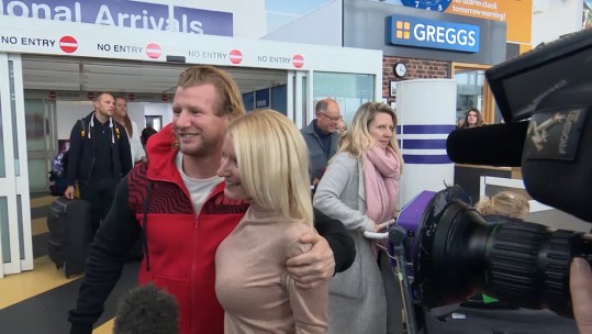 Nick Dunn arrives home 