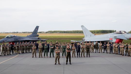 Royal Air Force Typhoon pilots joined their counterparts from the US, Poland, Greece, Lithuania, and Denmark on Exercise Astral Knight (Picture: Royal Air Force)