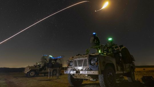 Pathfinder troops from the British Army train for overt scenarios in Norfolk at night (Picture: Corporal Houghton, British Army).