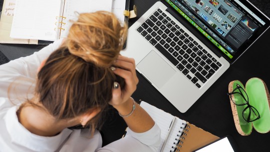 Stressed Work Laptop Glasses Woman Computer Blonde Woman Credit pexels.com