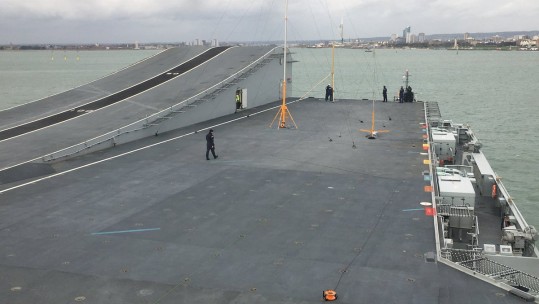 Queen Elizabeth flight deck.