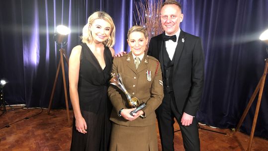 Isabell Hutchinson with Anthony Cotton at the Millies 2018