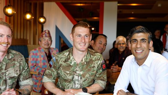 Prime Minister Rishi Sunak visited the Naafi at Catterick to speak with veterans (Picture: Naafi Twitter).
