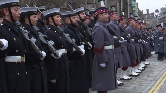 Armed forces on parade in Scotland