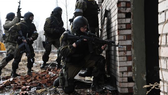 Russian SPETSNAZ special elite forces training in St.Petersburg,Russia. Picture: Alamy