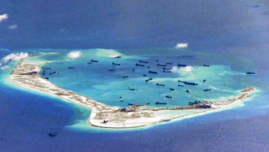 Chinese Dredgers At Mischief Reef In The Disputed Spratly Islands 