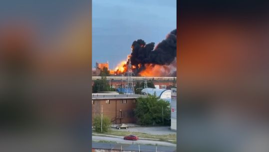 A drone hits the Progress plant